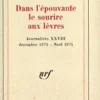 Journaliers. Vol. 28. Dans L'épouvante, Le Sourire Aux Lèvres : Décembre 1973-noël 1974